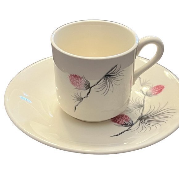 Vintage 1960's Cannonsburg Wild Clover Demi Cup and Saucer EUC CottageCore Indie - Picture 13 of 14